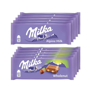 ขนมทำจากนมรังผึ้งมีไส้ช็อกโกแลต Milkaa แบบแซนด์วิชนมเฮเซลนัท100กรัมขนมรสช็อกโกแลตนมแสนอร่อย - Product Image 1