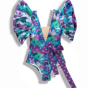 Monos de verano para mujer, traje de baño de una pieza con cuello en V, novedad - Product Image 6