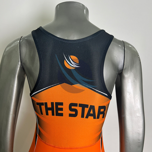 ชุดนักมวยปล้ำดีไซน์เฉพาะตัว ยืดหยุ่นสูง แบบซับลิเมชั่น ขายส่ง ชุดยกน้ำหนักแบบชิ้นเดียว - Product Image 4