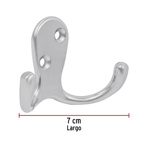 12 Ganchos dobles, tipo perchero, cromo mate, HERMEX - Product Image 4