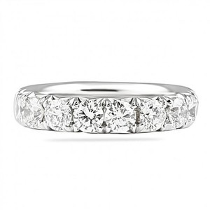 Fabricante directo de lujo de gama alta 14K oro blanco corte redondo diamante natural boda banda diseño simple compromiso anillo de bodas - Product Image 1