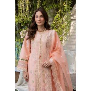 Ensemble de costume brodé en tissu lawn pour femmes Mehm-Petals MBN-05 - Product Image 6