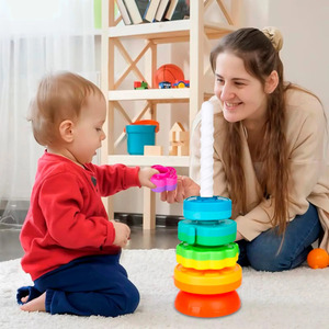 <b>Stacking</b> <b>Rings</b> Toy for Babies, Single Color, Educational, Multicolor - Assorted Colors - Product Image 4