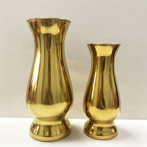 Beau vase à fleurs ensemble de 2 pour la maison hôtel et mariage couleur or fleurs de table en métal vase décoratif accessoires de décoration pour la maison - Product Image 3