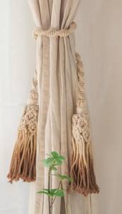 Attache de rideau en macramé, attache de rideau en coton fait main - Product Image 2