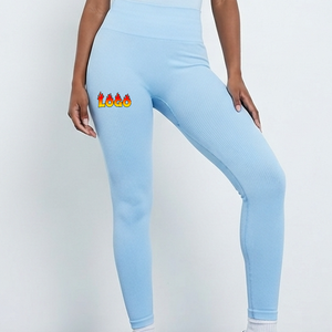 Leggings Deportivos de Cintura Alta para Mujer, con Logotipo Personalizado, 68% Nailon, 32% Elastano, Color Sólido, Efecto Levanta Glúteos, Calidad Premium - Product Image 1