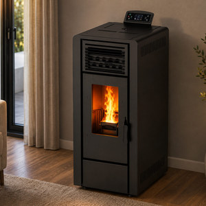Poêle à granulés de bois autoportant avec foyer, fenêtre de visualisation frontale, commande tactile, design moderne en fonte, chauffage intérieur, garantie 5 ans - Product Image 4