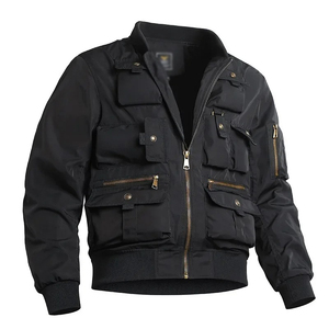 Veste en Cordura polaire pour homme, style baseball, multi-poches, vêtements de travail, vêtements d'extérieur, imperméable, coupe-vent, respirant, coton, longueur régulière - Product Image 5