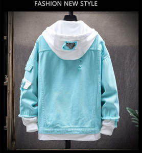 Veste en jean décontractée vintage surdimensionnée de haute qualité pour hommes, tendance automne 2023 - Product Image 2