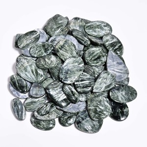 Cabochons de pierres précieuses en quartz séraphinite 100 % naturels, formes variées, haute qualité, tailles personnalisables, vente en gros pour la fabrication de bijoux - Product Image 2