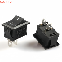 Interrupteur à bascule KCD1-101 12V on off interrupteur à bascule 2 positions, interrupteur à bascule miniature de bateau de voiture pour multiprise 6A/250V 10A/125V AC