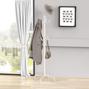 Stamding Coat and Hat Hanger Organizer Rack Hooks White for Coat Scarf Bag Towel <b>Key</b> <b>Cap</b> Hat - Product Image 1