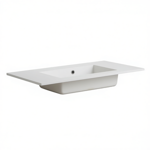 Lavabo 90 cm finition blanc mat avec vasque centrale sans trou pour robinet - Product Image 3