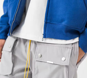 Sweat à capuche pour hommes en coton épais de haute qualité Logo personnalisé polaire zippée avec col surdimensionné pour l'hiver 2026 - Product Image 3