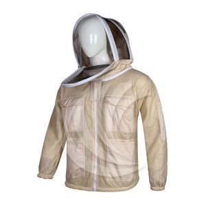 Veste d'apiculteur unisexe beige à 3 couches ventilée, voile de protection élevée pour une utilisation en quatre saisons, fabricant en gros - Product Image 2