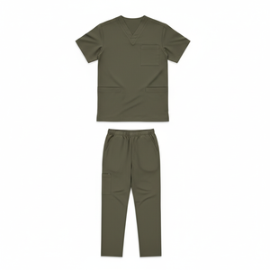 Uniformes Médicos Personalizados Ligeros de Satén Unisex con Cuello en V, Uniforme de Enfermería con Múltiples Bolsillos - Product Image 2