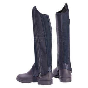 Demi-chaps en cuir véritable de vache OEM Chaps d'équitation avec logo personnalisé de qualité supérieure pour hommes et femmes - Product Image 4