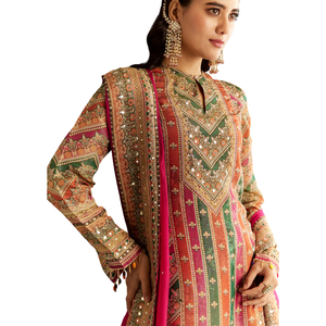 Tessuto rosa Kurta con Palazzo in Organza e Dupatta all'ingrosso da donna abbigliamento etnico OEM fornitore di fabbrica vestito personalizzato da festa - Product Image 3