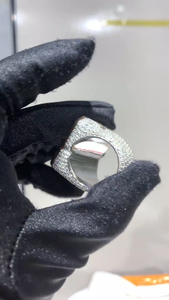 Custom Letter Iced Out 925 Sterling <b>Silver</b> Sparkling VVS Moissanite Diamond Hip Hop Luxury Statement <b>Ring</b> For <b>Men</b> Women Wear - Product Image 4