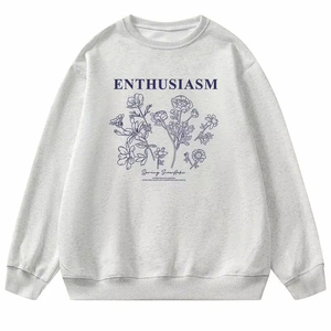 Sudadera 3D gris claro con diseño floral y tela suave, perfecta para ropa informal en capas, moda de Otoño/Invierno/verano - Product Image 1