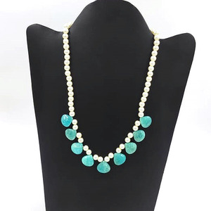 Collar de cuentas de perlas de ónix verde para mujer, gargantilla de cuentas hechas a mano Bohemia, collar de la suerte, cuentas coloridas, joyería de playa para mujer - Product Image 3