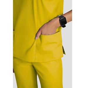 Conjunto médico para mujer Top de manga corta con cuello en V y pantalones para correr con bolsillos o enfermeras y trabajadores de la salud - Product Image 2