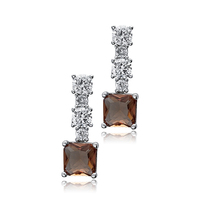 Boucles d'oreilles clous carrées en zircon CZ plaqué or, tendance, faites à la main, en argent sterling 925, bijoux pour cadeau de fête