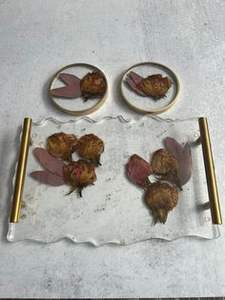 Plateau de service de luxe en résine effet marbre pour table à manger, pièce unique avec forme et taille personnalisées à des prix abordables - Product Image 4