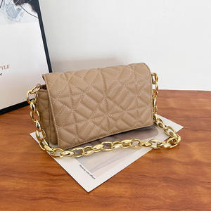 Quilted Crossbody <b>Bag</b> for Women <b>Small</b> Shoulder Purse with <b>Gold</b> Chain Strap PU Leather Handbag - Product Image 6