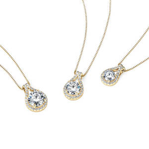 Collier pendentif halo en forme de larme en moissanite VVS 2 CT, bijoux de mariage en argent 925, chaîne en boîte, tempérament simple, perles noires - Product Image 5