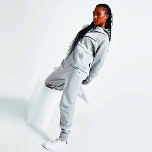 Unisex transpirable 100% algodón de talla grande sudaderas con capucha conjunto impreso Joggers trajes con diseño de cremallera invierno Streetwear chándal para hombres - Product Image 2