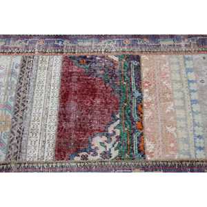 Tapis de couloir vintage 2,7 x 7,7 pieds, tapis bleu turc uni - Product Image 5