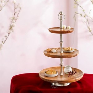 Soporte de Madera de 2 Niveles para Decoración de Pasteles, Ecológico y Personalizable, al por Mayor - Product Image 4