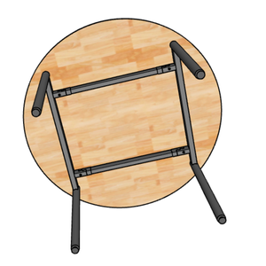 Mesa Redonda OMA IIHBOM215 de 120 cm, Diseño Minimalista, Fabricada en Madera de Caucho con Patas de Hierro - Product Image 2