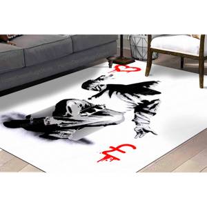 Alfombra con estampado de grafiti Love Banksy, decoración de oficina antideslizante, alfombra tipo tapiz - Product Image 3