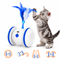 Jouet pour chat rotatif automatique, auto-motivant, rotation à 360°, plume interactive, LED rechargeable, jouet interactif pour animaux de compagnie, vente en gros