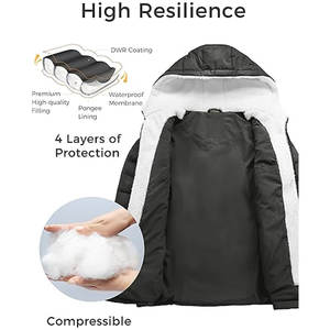 Abrigo Acolchado de Invierno para Mujer y Hombre, Chaqueta con Capucha Cálida y Forro Polar, Ropa Exterior Aislante para Clima Frío - Product Image 3