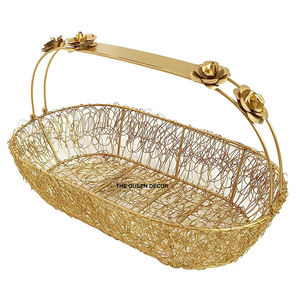 Canasta de Regalo Metálica con Asa, Diseño Elegante, Adornos Más Vendidos, Regalos de Primera Calidad para Festividades y Bodas - Product Image 6