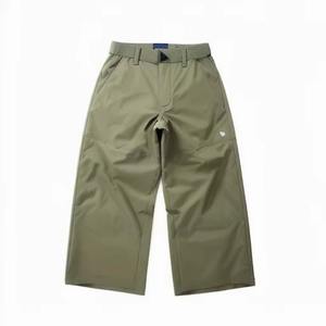 Short cargo d'été décontracté en toile pour hommes | 100% coton taille moyenne solide élastique uni teint vêtements de sport - Product Image 5