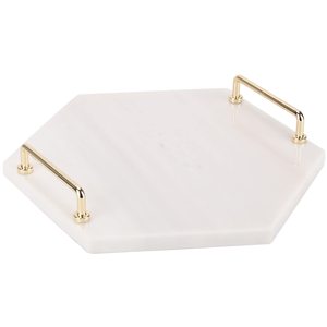 ถาดเสิร์ฟหินอ่อนตกแต่งลวดลายหรูหราทำจากโลหะเคลือบทองหรูหราถาดเสิร์ฟหินอ่อนสำหรับงานแต่งงานดีไซน์ที่เป็นเอกลักษณ์ - Product Image 6