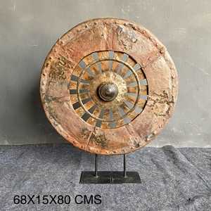 Handmade Rustic Wheel Sculpture in Brass Wood Aluminium for <b>Wall</b> Decor <b>Dining</b> Room Office Living Room Artistic Home Decoration - Product Image 5