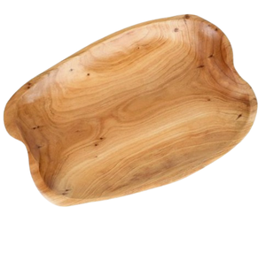 Plateau en bois d'acacia Forme arrondie Légumes Fruits & Fromage Naturel Fait à la main Plateau de service en bois de manguier pour la cuisine - Product Image 2
