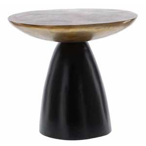 Taburete de metal y aluminio para sala de estar, taburete de fundición con acabado dorado, muebles de consola con incrustaciones de hueso - Product Image 1