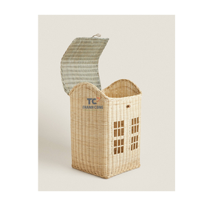 Proveedor de Vietnam, cestas de mimbre tejidas a mano vietnamitas para bebés con almacenamiento en forma de casa - Product Image 6