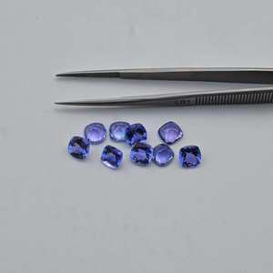 Tanzanita Azul Profundo Natural de 4mm, 6mm, 8mm, Corte Cojín Facetado, Piedra Preciosa Certificada por Terceros AAA++, Joyería Hecha a Mano con Tanzanita - Product Image 2
