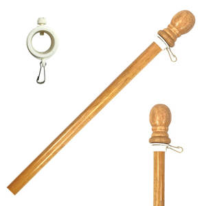 Nuevo Asta de Bandera de Madera para Exteriores, Asta de Bandera de Madera de la Mejor Calidad, Color y Tamaño Personalizados - Product Image 1