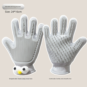 Double Sided Pet Grooming Glove Silicone <b>Cat</b> Hair Remover Mitt Dog Bathing Brush Massage Comb For Long Short Fur Puppy Kitten - Product Image 6