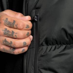 Custom Men's Canvas Puffer Jacket Long Sleeve Hooded Windproof Warm Winter <b>Coat</b> Breathable Outerwear Wholesale Price - Product Image 6