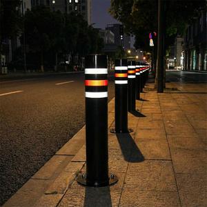 <b>Set</b> of 10 Black Metal Fixed Poles with 50 cm Base Parking Equipment - Product Image 2