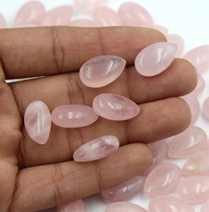Cuarzo Rosa Natural al por Mayor, Gema Rosa Suelta en Forma de Pera, Cabujón de 20-12 mm para la Fabricación de Joyas, Certificado por EGL - Product Image 2